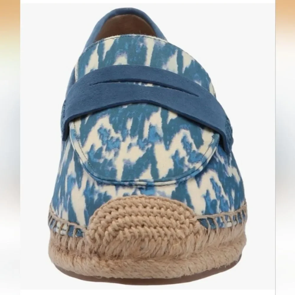 Sam Edelman Womens Kai Blue Ikat Espadrille Loafer Size 12 NWT